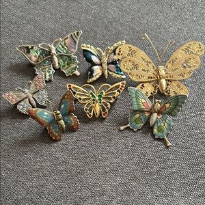 Colorful Butterfly Brooch Set